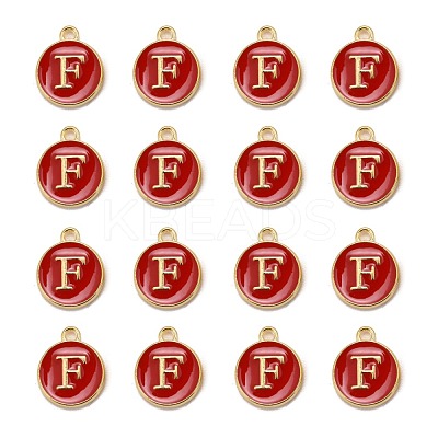 Golden Plated Alloy Enamel Charms X-ENAM-S118-03F-1