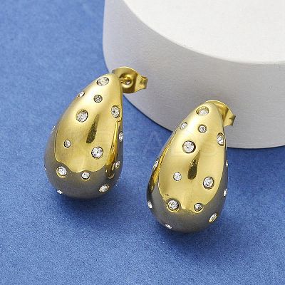 304 Stainless Steel Teardrop Stud Earrings EJEW-B108-05G-A-1