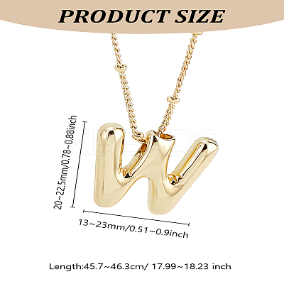1pc Brass Chain with Alloy Letter Pendants Necklaces NJEW-LP0001-41X-G-1