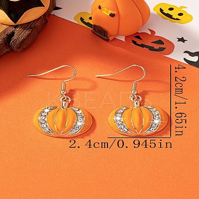 Zinc Alloy Pumpkin Dangle Earrings FS-WG3A841-01-1