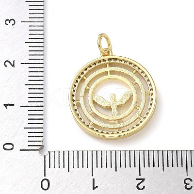 Rack Plating Brass Cubic Zirconia Pendants KK-K392-07G-1