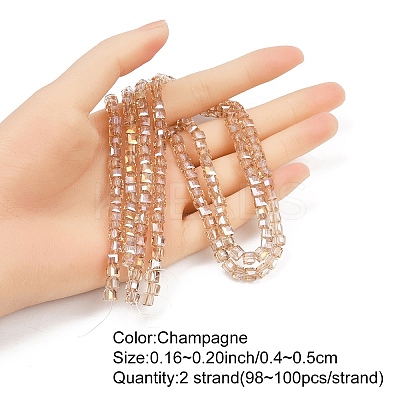 2 Strands Electroplate Glass Beads Strands EGLA-YW0001-85D-1