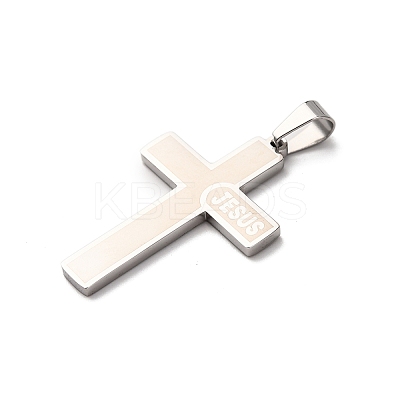 304 Stainless Steel Religion Jesus Cross Pendants STAS-F323-09P-1