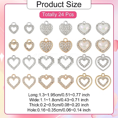 24Pcs 12 Styles Alloy Charms FIND-YW0006-77-1