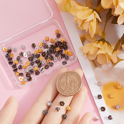 100Pcs 4 Colors Flower Mini Alloy Buttons BUTT-GF0003-83-1