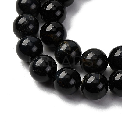 Dyed Natural Blue Tiger Iron Beads Strands G-G286-A03-12mm-1