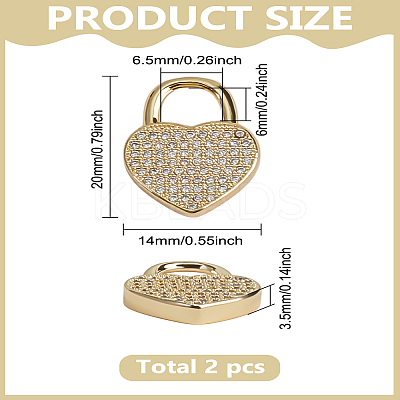 2Pcs Brass Micro Pave Cubic Zirconia Pendants ZIRC-LP0001-47-1