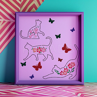 PET Hollow Out Drawing Painting Stencils DIY-WH0405-0093-1