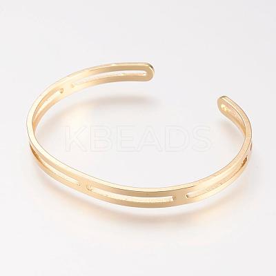 Brass Cuff Bangle BJEW-P168-A08-1