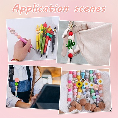 16Pcs 16 Styles Food Grade Eco-Friendly Silicone Focal Beads SIL-CJ0001-27-1
