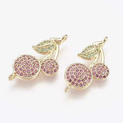 Brass Micro Pave Cubic Zirconia Links ZIRC-G111-14G-1