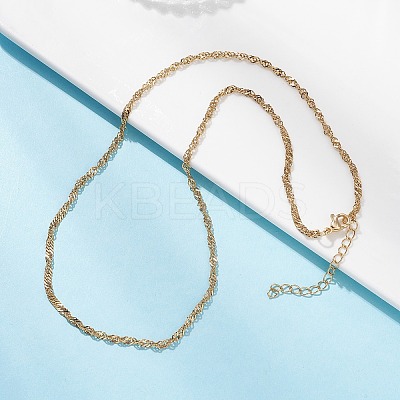 304 Stainless Steel Singapore Chain Necklaces for Women NJEW-JN05592-1