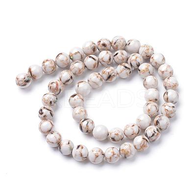 Assembled Synthetic Turquoise and Shell Beads Strands G-S212-8mm-02-1
