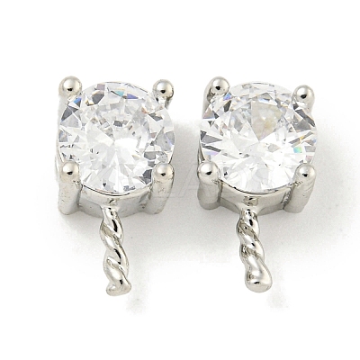 Brass with Cubic Zirconia Peg Bails KK-Q820-01P-1