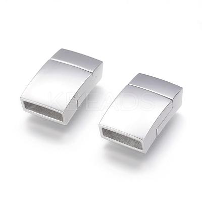 Tarnish Resistant 304 Stainless Steel Magnetic Clasps with Glue-in Ends STAS-G143-75P-1