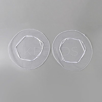 Organza Round Drawstring Bags with Sequins ABAG-H115-01-1