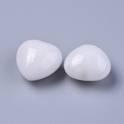 Natural White Jade Heart Palm Stone G-FS0001-78A-1