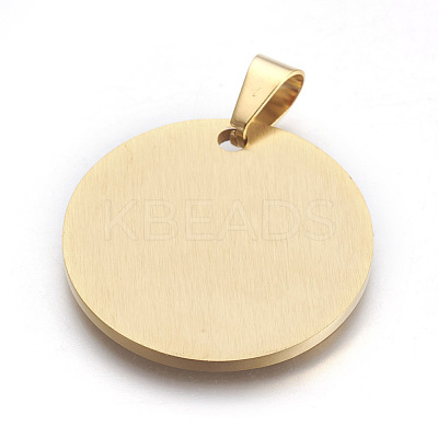 304 Stainless Steel Stamping Blank Tag Pendants Ion Plating(IP) STAS-L218-03G-1