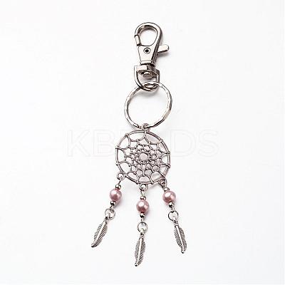 Woven Net/Web with Feather Keychain KEYC-JKC00077-1