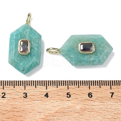 Natural Amazonite Faceted Pendants G-F819-01G-05-1