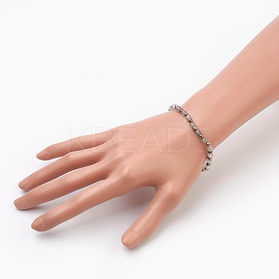 Natural Cloud Quartz & Pyrite Beads Stretch Bracelets BJEW-JB03884-1
