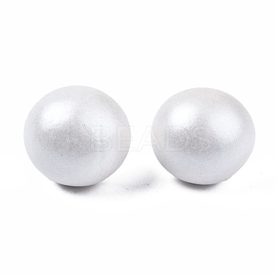 Painted Half Round Schima Wood Earrings for Girl Women EJEW-T017-02H-1