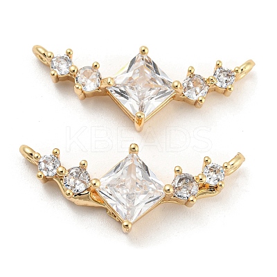 Brass Pave Clear Cubic Zirconia Pendants KK-Q789-09G-1