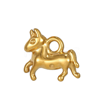 Horse Charms 304 Stainless Steel Pendants STAS-OY004-45G-1