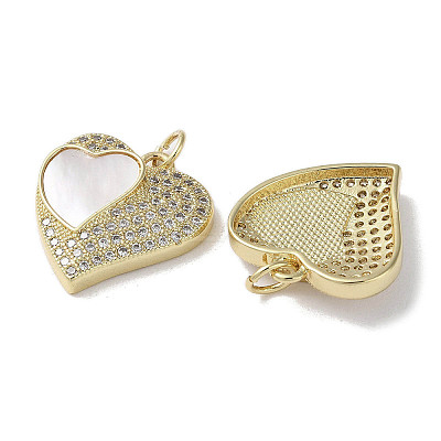 Brass Micro Pave Cubic Zirconia Pendants KK-G485-34G-G-1