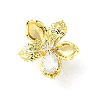 Brass Micro Pave Clear Cubic Zirconia Pendants KK-A236-02G-1