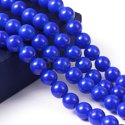 Painted Glass Bead Strands DGLA-S071-8mm-50-1