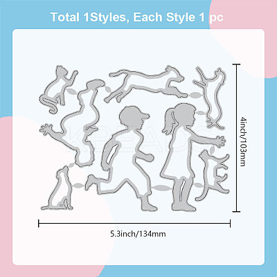 Children and Pet Carbon Steel Cutting Dies Stencils DIY-WH0309-1503-1