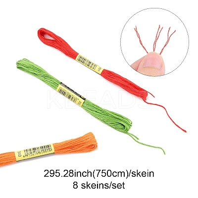 7 Sets 7 Colors Cotton Crochet Threads OCOR-FS0001-02B-1