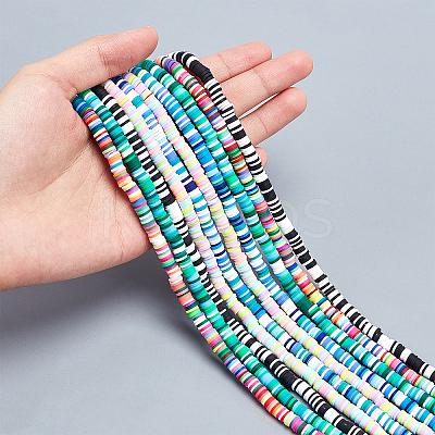Handmade Polymer Clay Beads Strands CLAY-CA0001-03-1