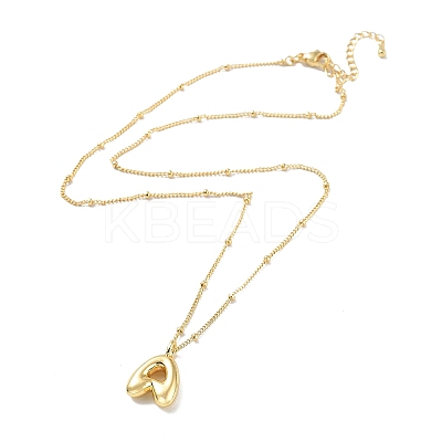 Initial Letter Brass Pendant Necklace NJEW-A015-21G-1