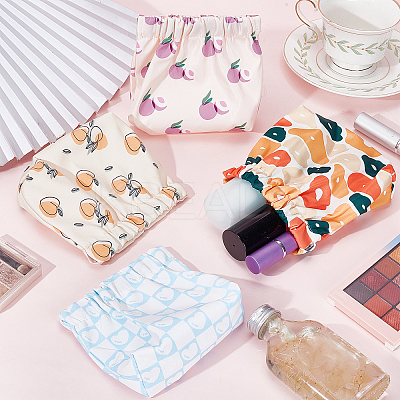 4pcs 4 style Mini Oxford Cloth Waterproof Printed Multipurpose Shrapnel Makeup Bags AJEW-CP0005-39-1