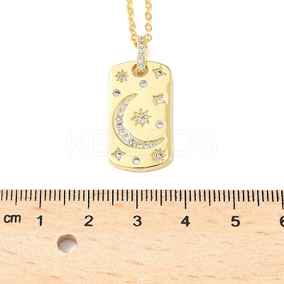 Brass Micro Pave Clear Cubic Zirconia Pendant Necklaces for Women NJEW-S449-01C-G-1