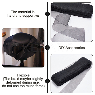 Polyester Deco Mesh Ribbons OCOR-WH0064-76B-1