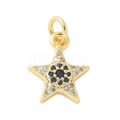 Brass Micro Pave Cubic Zirconia Charms KK-U056-41G-1