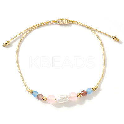 Pastel Gemstone & Imitation Pearl Beaded Bracelet AH6262-1