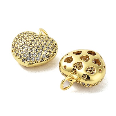 Brass Micro Pave Clear Cubic Zirconia Pendants KK-A205-06G-1