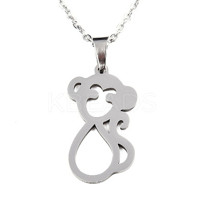 Non-Tarnish 201 Stainless Steel Pendants Necklaces LS-NJEW-S105-JN702-45-1-1