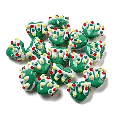 Hand Painted Acrylic with Enamel Beads MACR-D031-06G-1