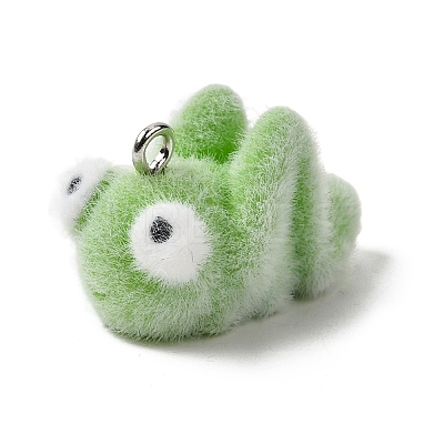 Flocking Opaque Resin Pendants RESI-G123-01O-1