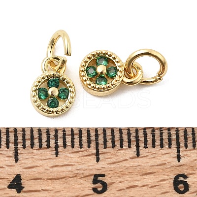 Brass Micro Pave Cubic Zirconia Pendants KK-Z147-01G-02-1