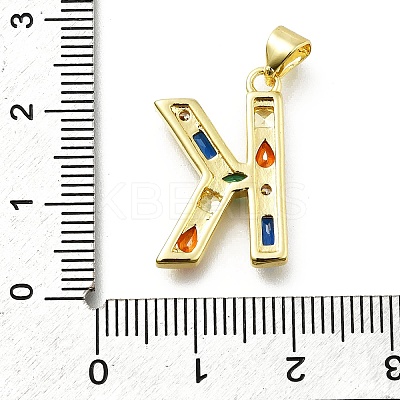 Brass Micro Pave Clear Cubic Zirconia Pendants KK-G521-01G-K-01-1
