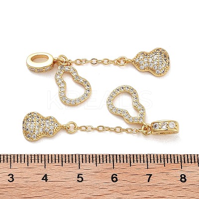 Rack Plating Brass Micro Pave Clear Cubic Zirconia Pendants KK-Z064-14G-1
