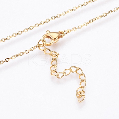 304 Stainless Steel Pendant Necklaces NJEW-P224-22G-1