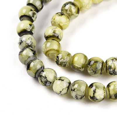 Baking Paint Glass Beads Strands DGLA-N003-4mm-A04-1