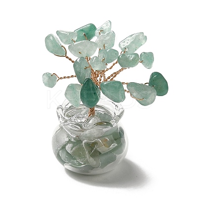 Natural Green Aventurine Chips Tree Decorations LS-DJEW-Z007-02E-1